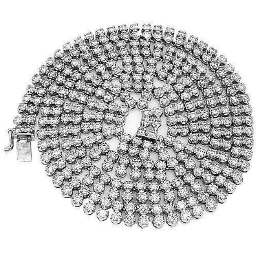 14K White Gold Mens Diamond Chain 33.00 Ctw